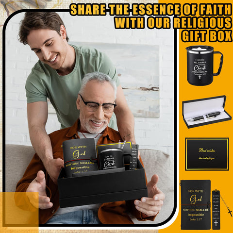 Shellwei elegant gift box housing a complete Christian gift set.