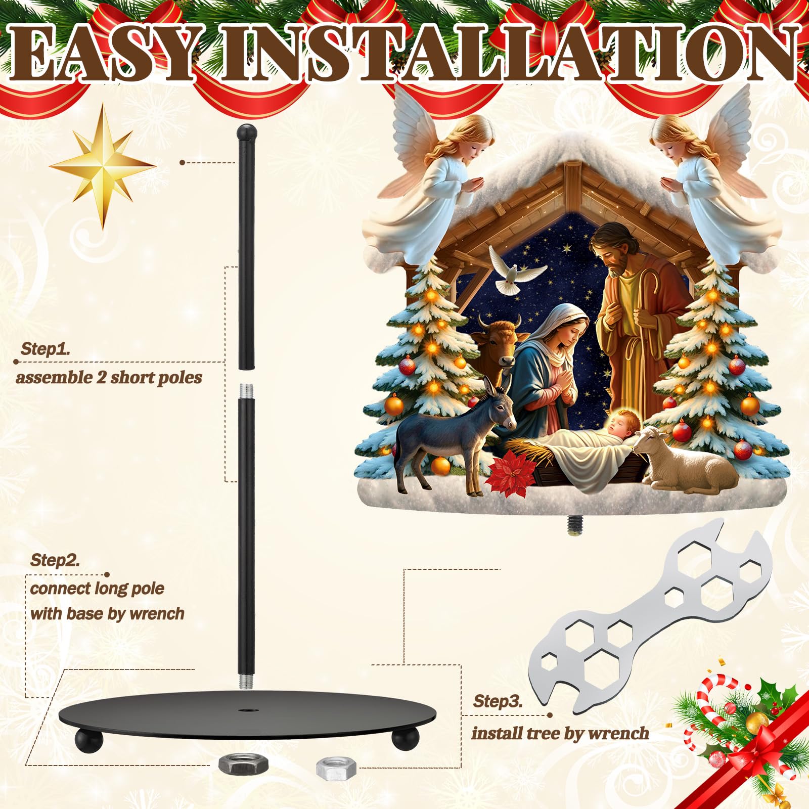 Shellwei nativity scene paper towel dispenser on table for quick towel access.