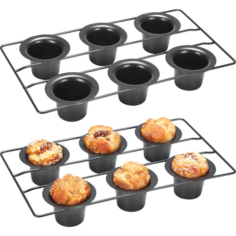 Shellwei popover pan 12-cup set for even muffins and puddings