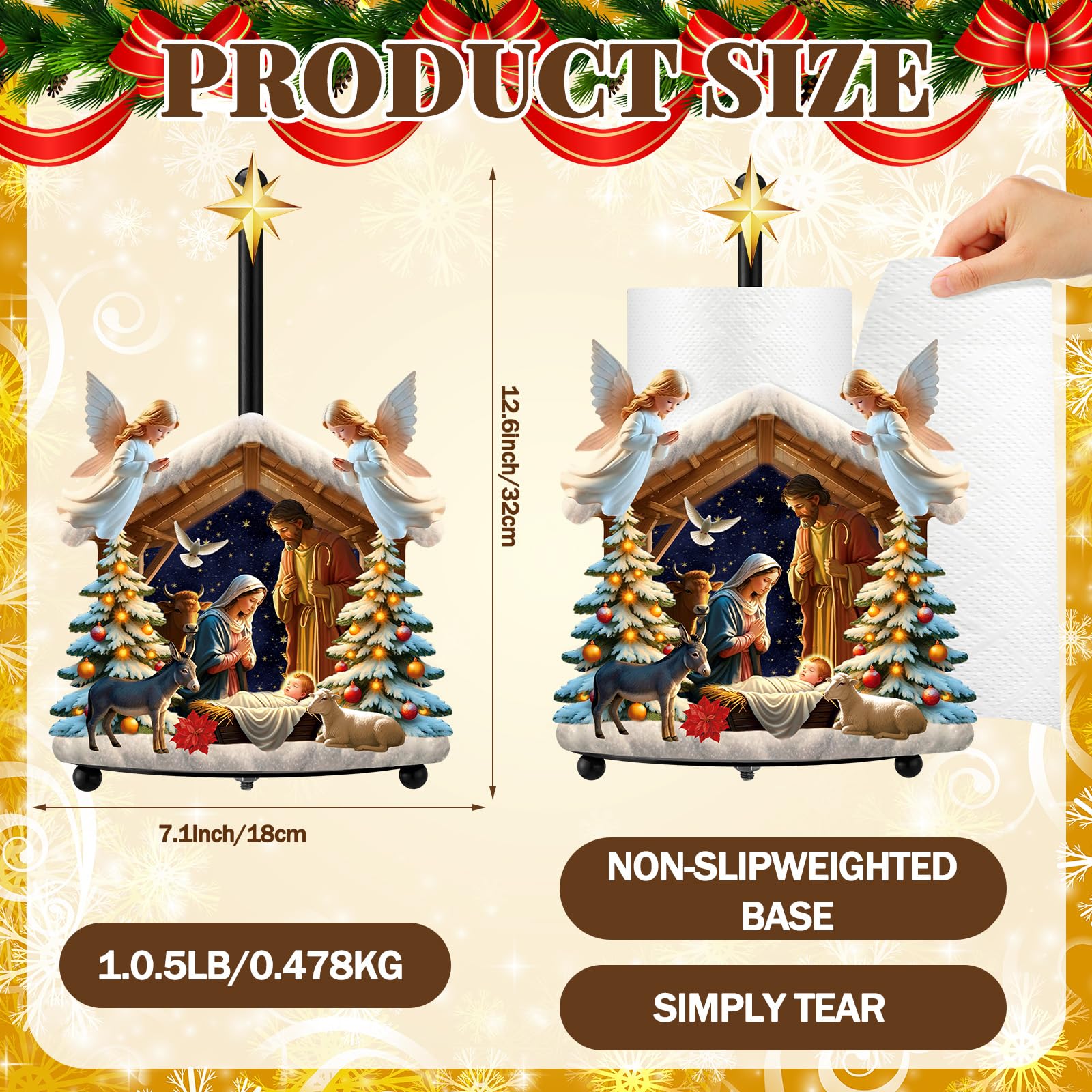 Shellwei rustic kitchen decor nativity scene adds festive charm to the countertop.