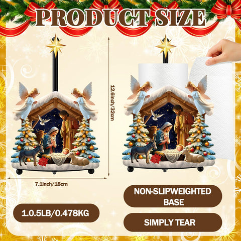 Shellwei rustic kitchen decor nativity scene adds festive charm to the countertop.