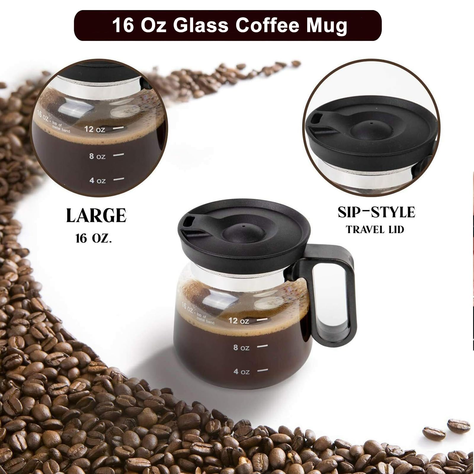 Shelprojsu clear glass mug shows drink color while remaining sturdy