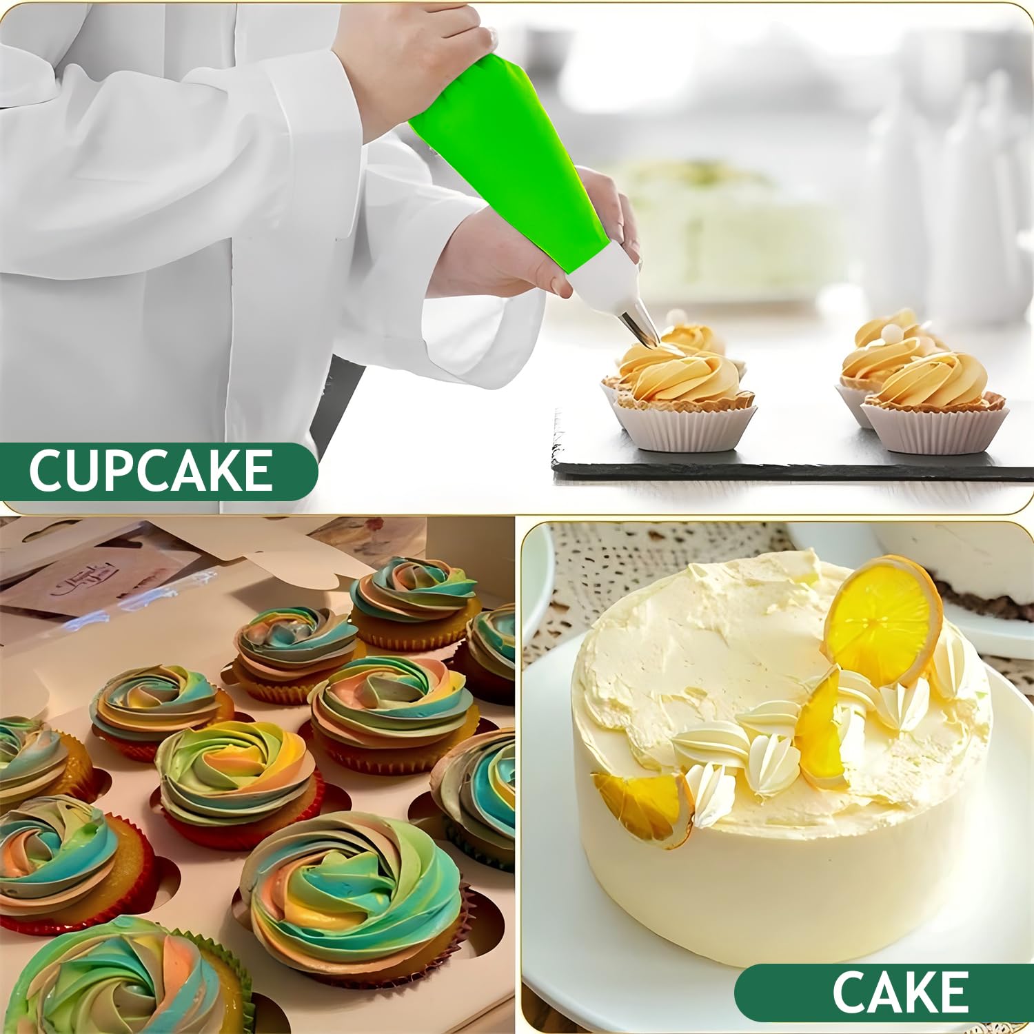 SHENGWANGYANGLUO icing tips and piping bags for precise borders and flowers