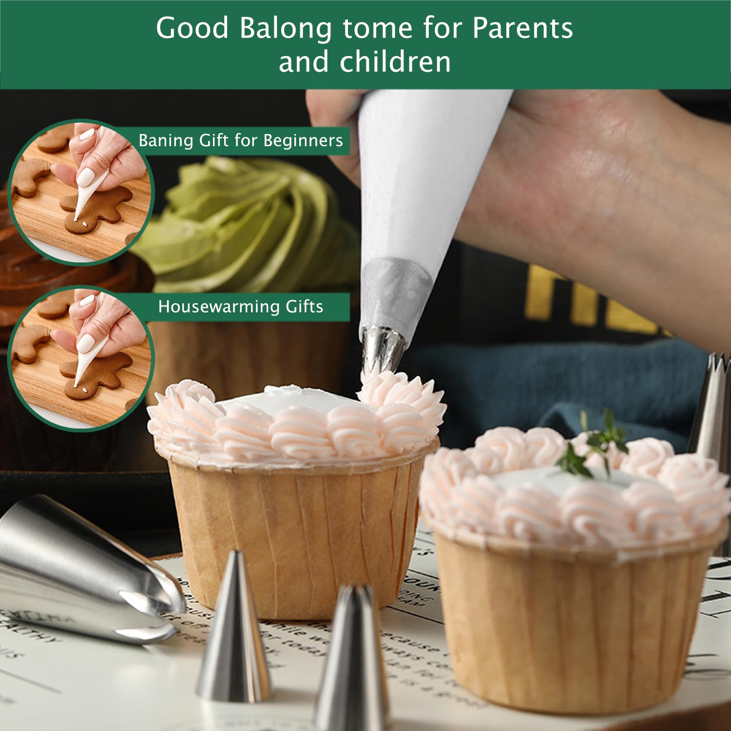 SHENGWANGYANGLUO mint green kit highlights professional-grade decorating tools