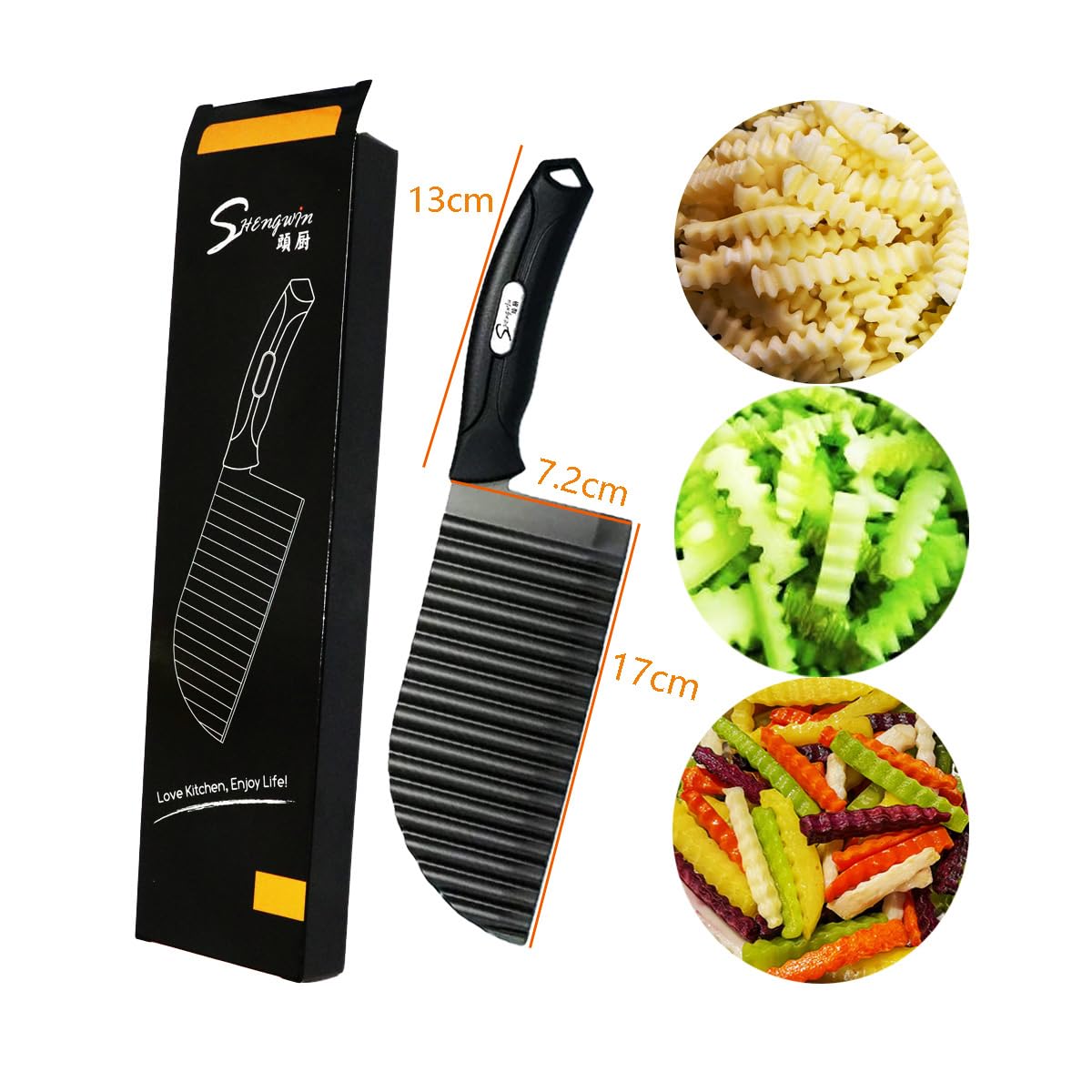 SHengwin crinkle cutter with ergonomic anti-slip handle for comfort