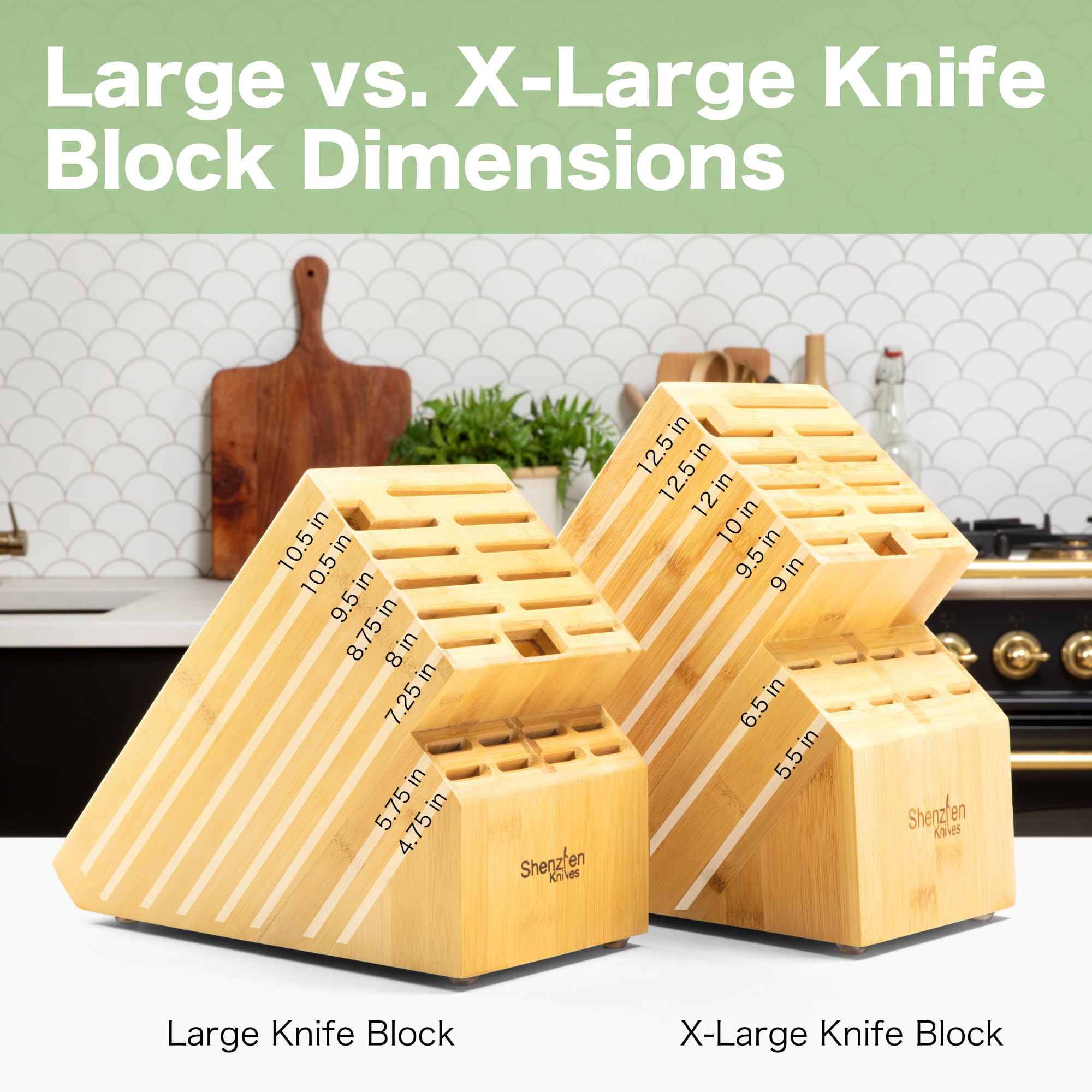 Shenzhen Knives 20-slot block two-tier design, stylish display for a knife collection.