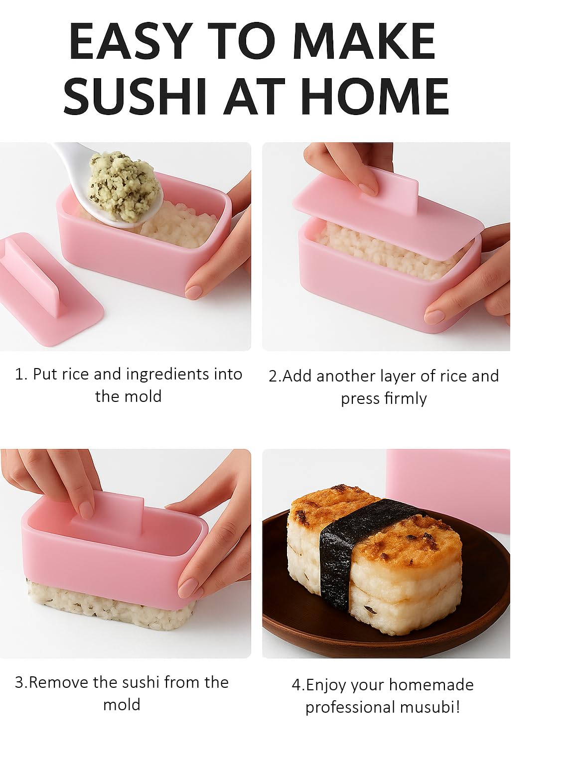 SHIMANY Onigiri triangle mold adds a classic sushi touch.