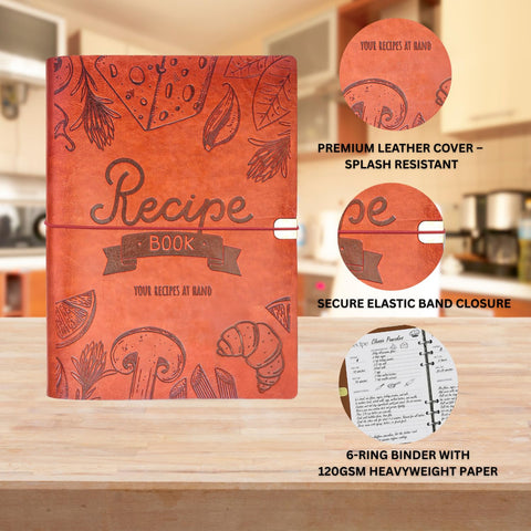 SHIMANY recipe book 120gsm paper closeup showing bleed resistant writing surface.
