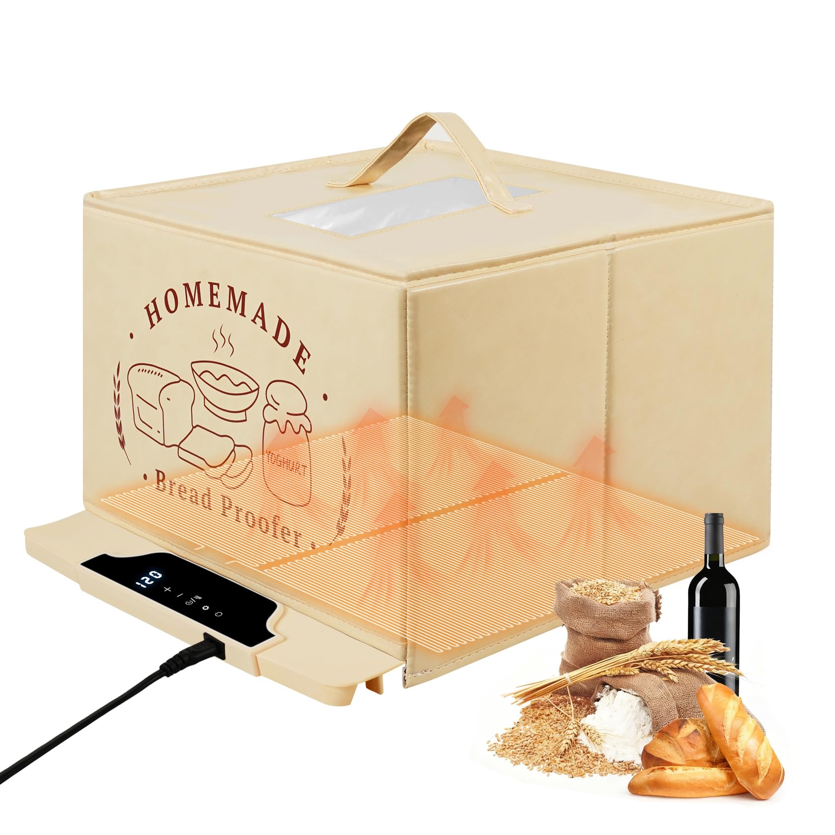 SHINEBBYS Bread Proofing Box front panel with precise temperature control for consistent dough proofing.