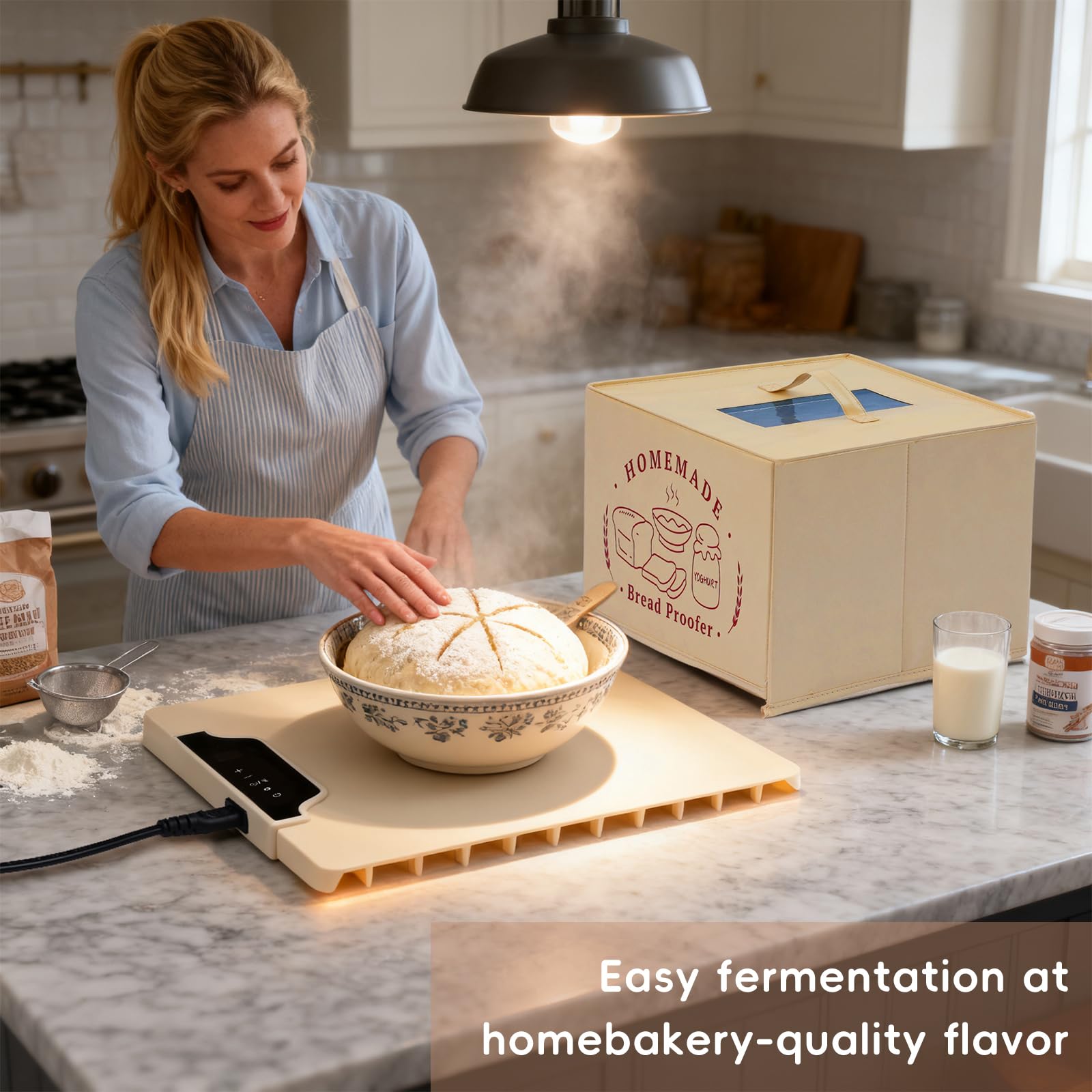 SHINEBBYS Safe design with elevated feet protects counters while reducing heat exposure.