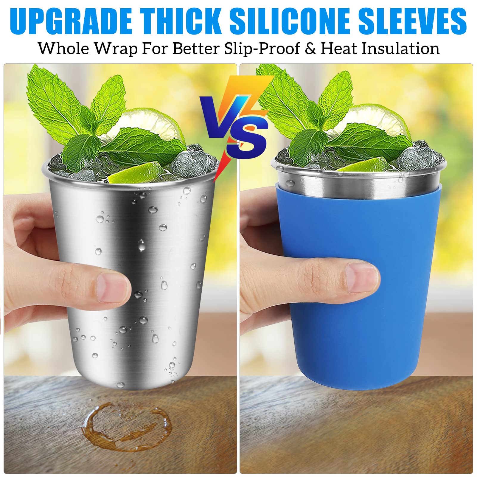 ShineMe stainless steel straws included for easy sipping.