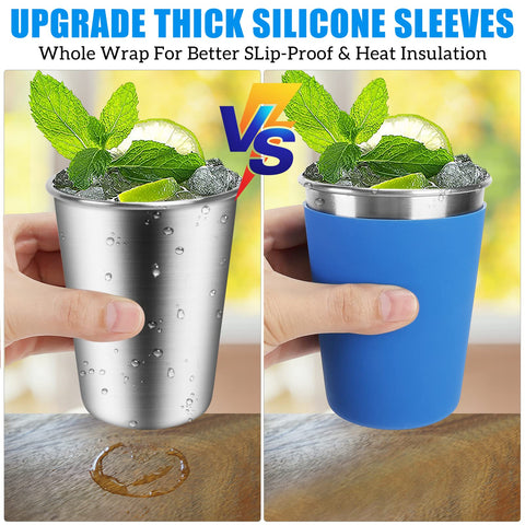 ShineMe 12oz tumbler with colorful sleeves helps kids identify theirs.