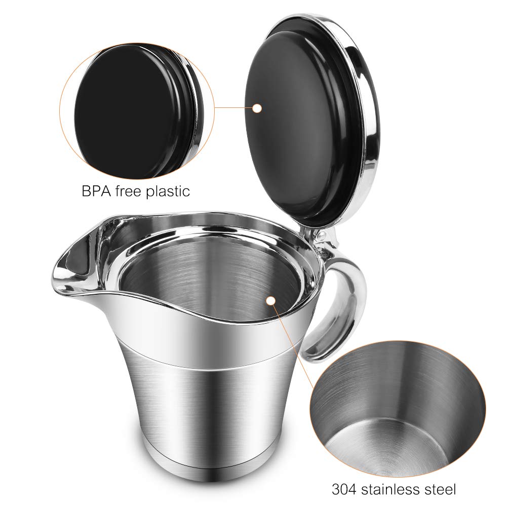 ShineMe double-wall insulated gravy boat preserves flavor and heat longer