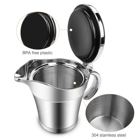 ShineMe double-wall insulated gravy boat preserves flavor and heat longer