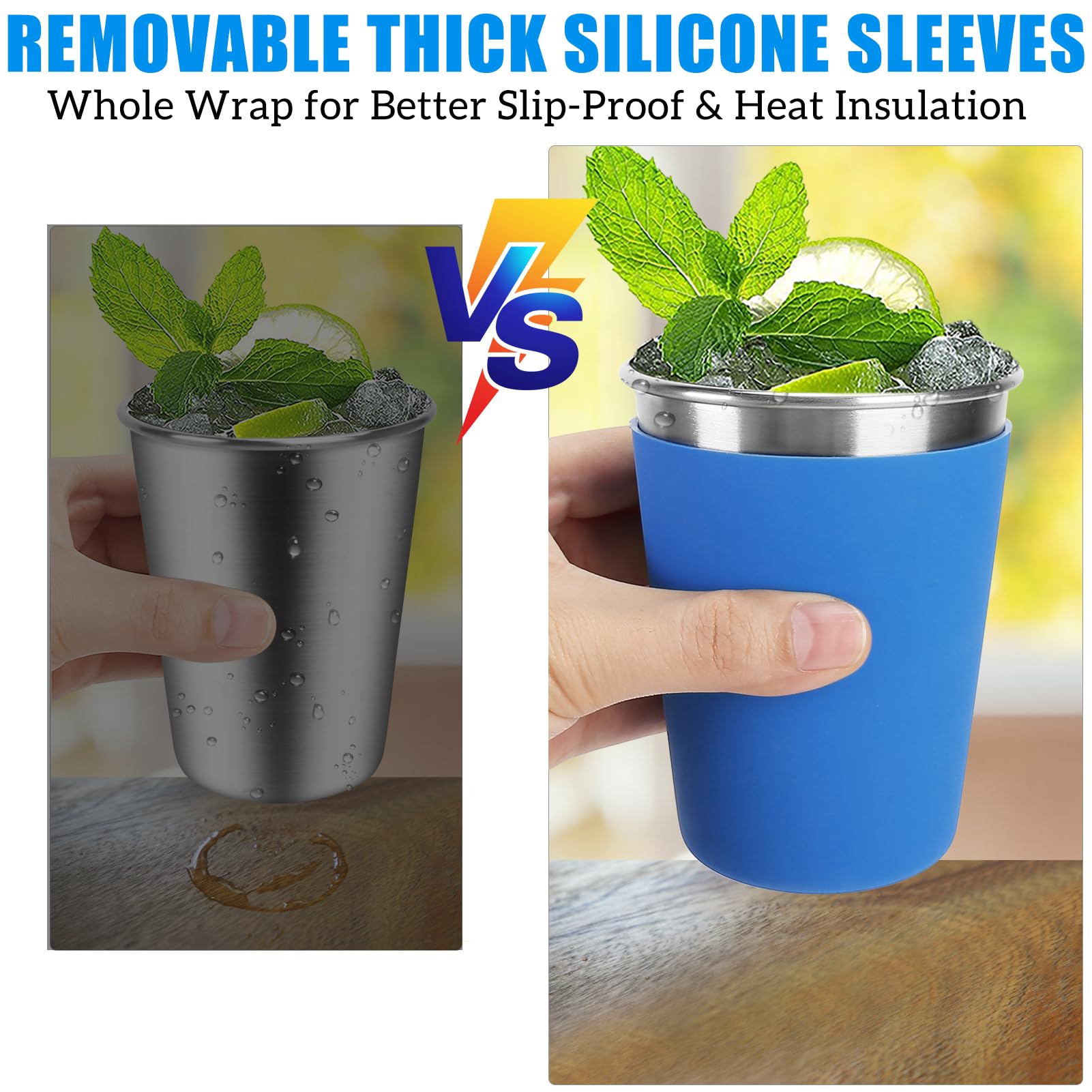 ShineMe rainbow silicone sleeves provide non-slip grip and color-coded identification.