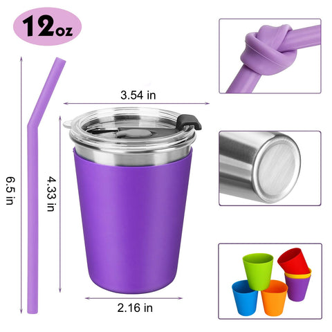ShineMe stainless steel kid cup close-up showing durable construction and finish.