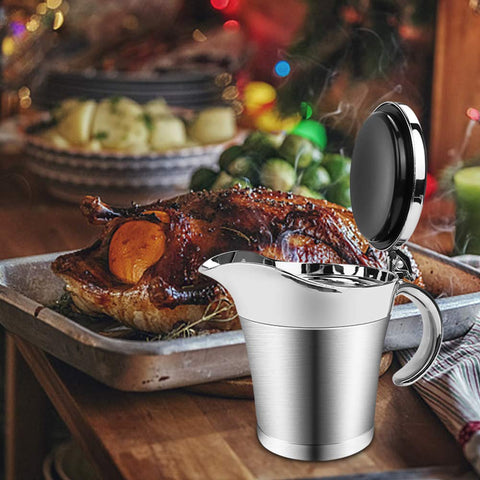 ShineMe storage-capable jug holds gravy, cream, honey, or jams neatly