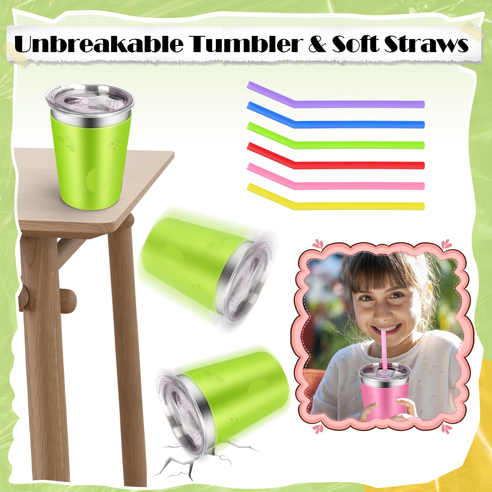 ShineMe 304 stainless steel construction offers durable, BPA-free use.