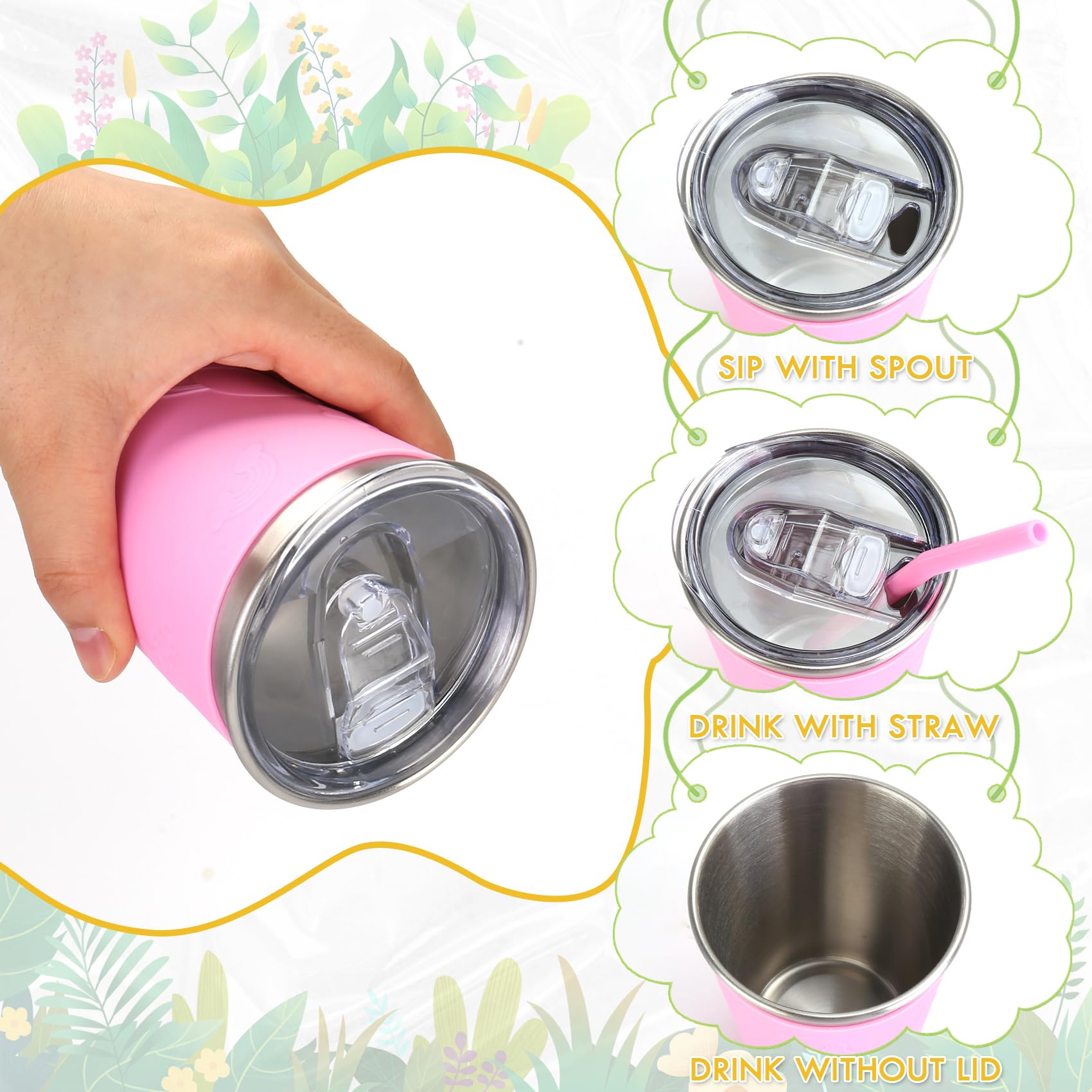 ShineMe silicone straw protects teeth while sipping for kids.