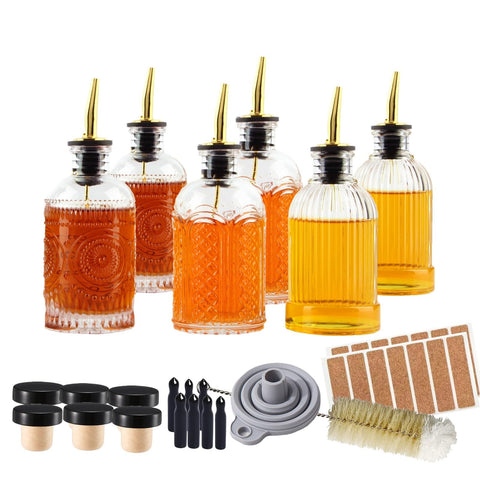 Shining Craft glass syrup bottles with 7 oz capacity for mess-free pouring