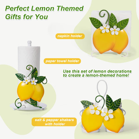 Shinlar Lemon paper towel holder adds a sunny accent to any counter.