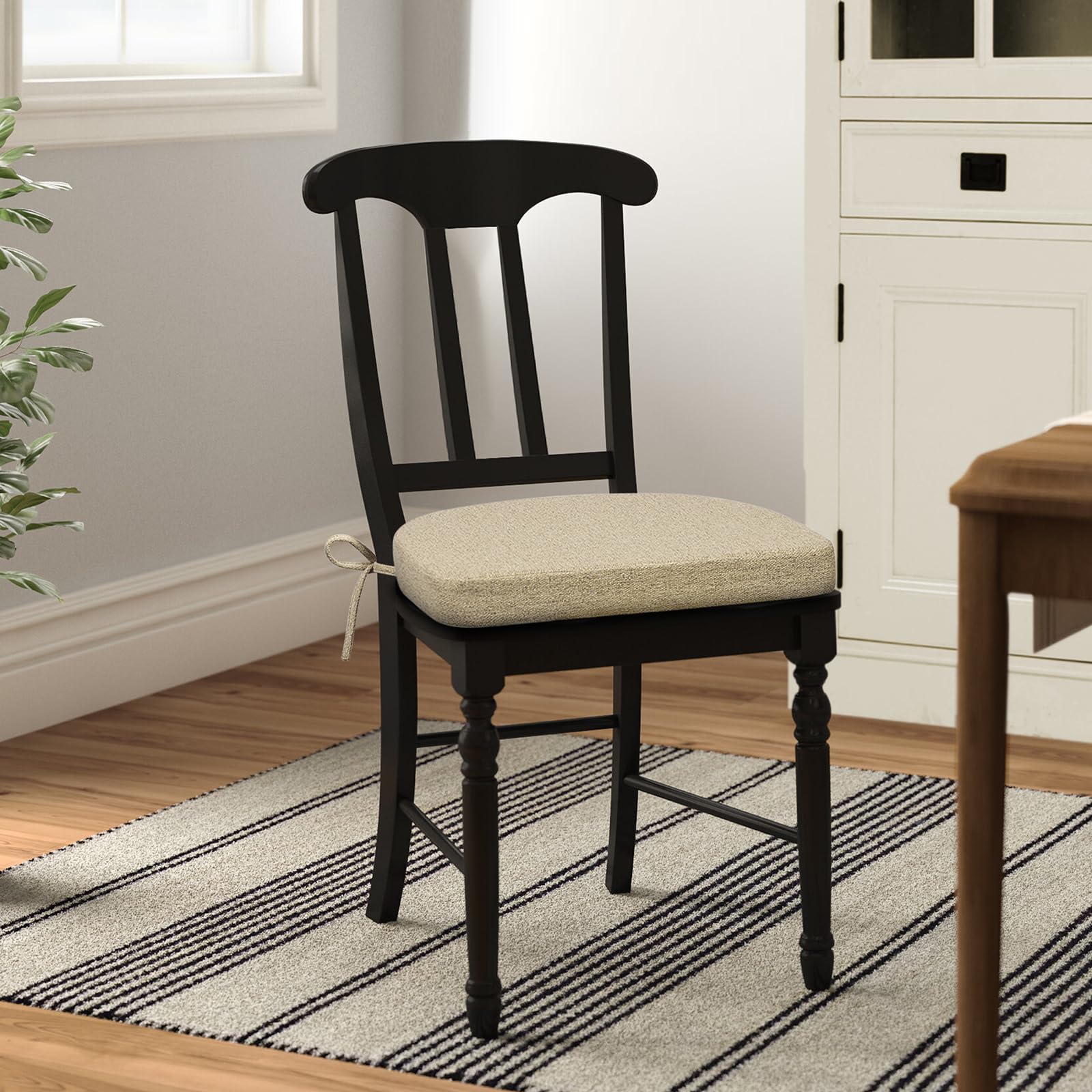 Shinnwa dining chair cushions in a dining room setup for versatile use