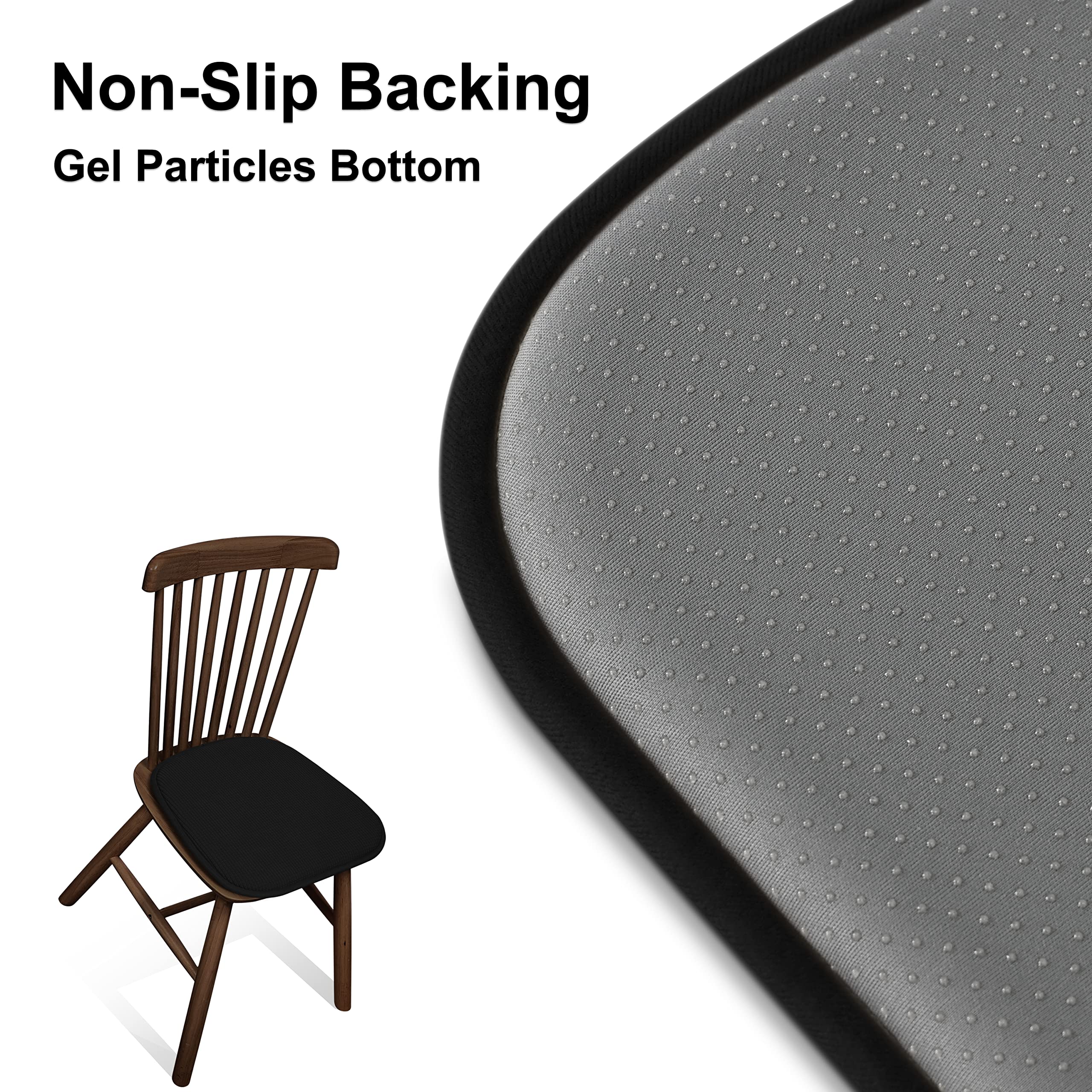 Shinnwa dining chair cushions showing non-slip bottom to stay in place.