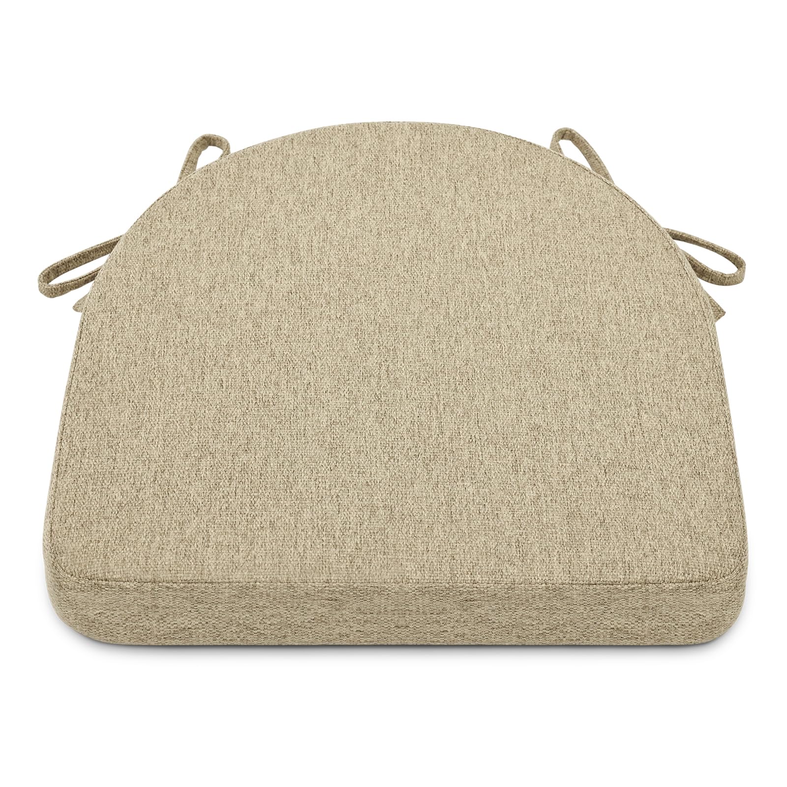 Shinnwa dining chair cushions top view in natural linen for comfortable seating