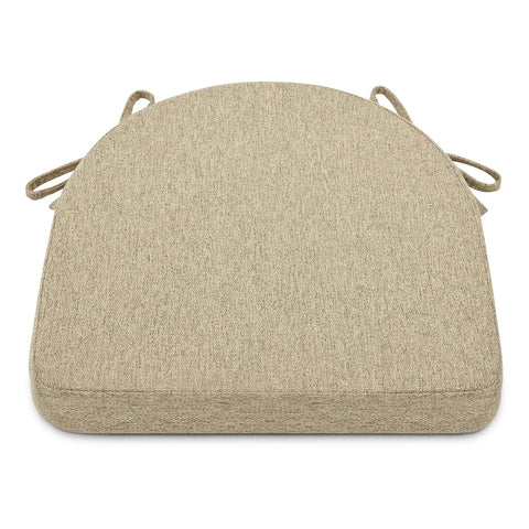 Shinnwa dining chair cushions top view in natural linen for comfortable seating