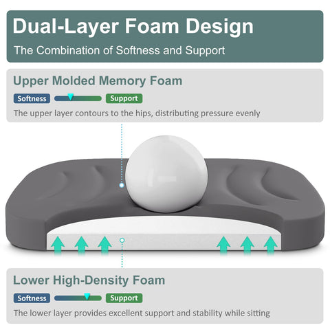 Shinnwa chair pad featuring silicone non-slip backing for stable seating.