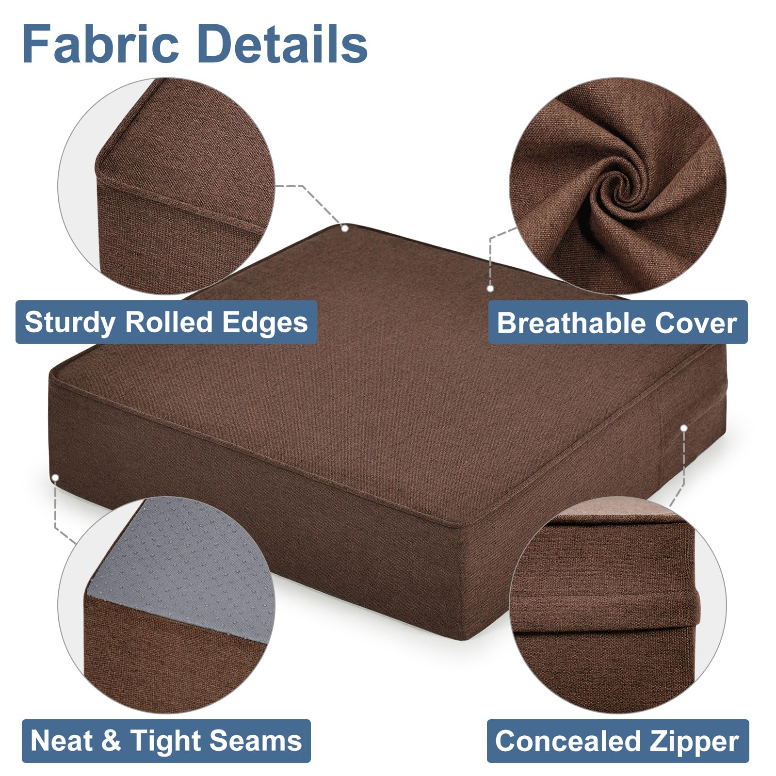 Non-slip silicone bottom keeps cushion securely in place