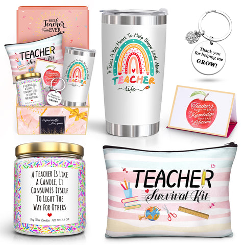 ShinnyWis 20oz tumbler with candle inside, a thoughtful teacher gift that keeps drinks at the right temperature.
