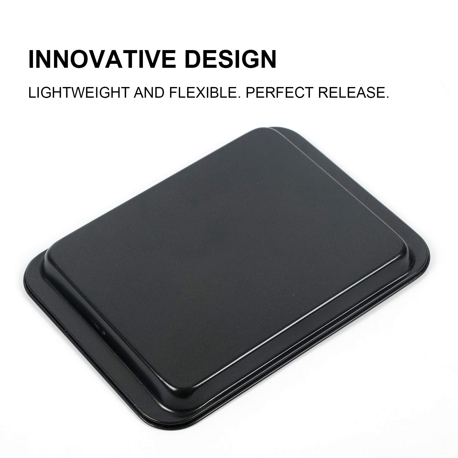 Shinsin rimmed border design prevents spills and improves airflow during baking.
