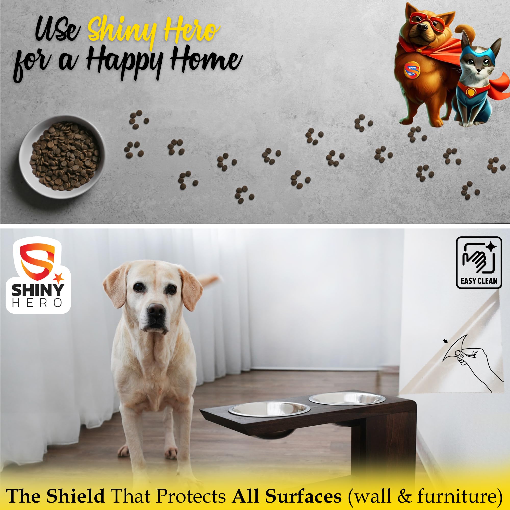 Shiny Hero gridlines aid precise cutting and easy installation