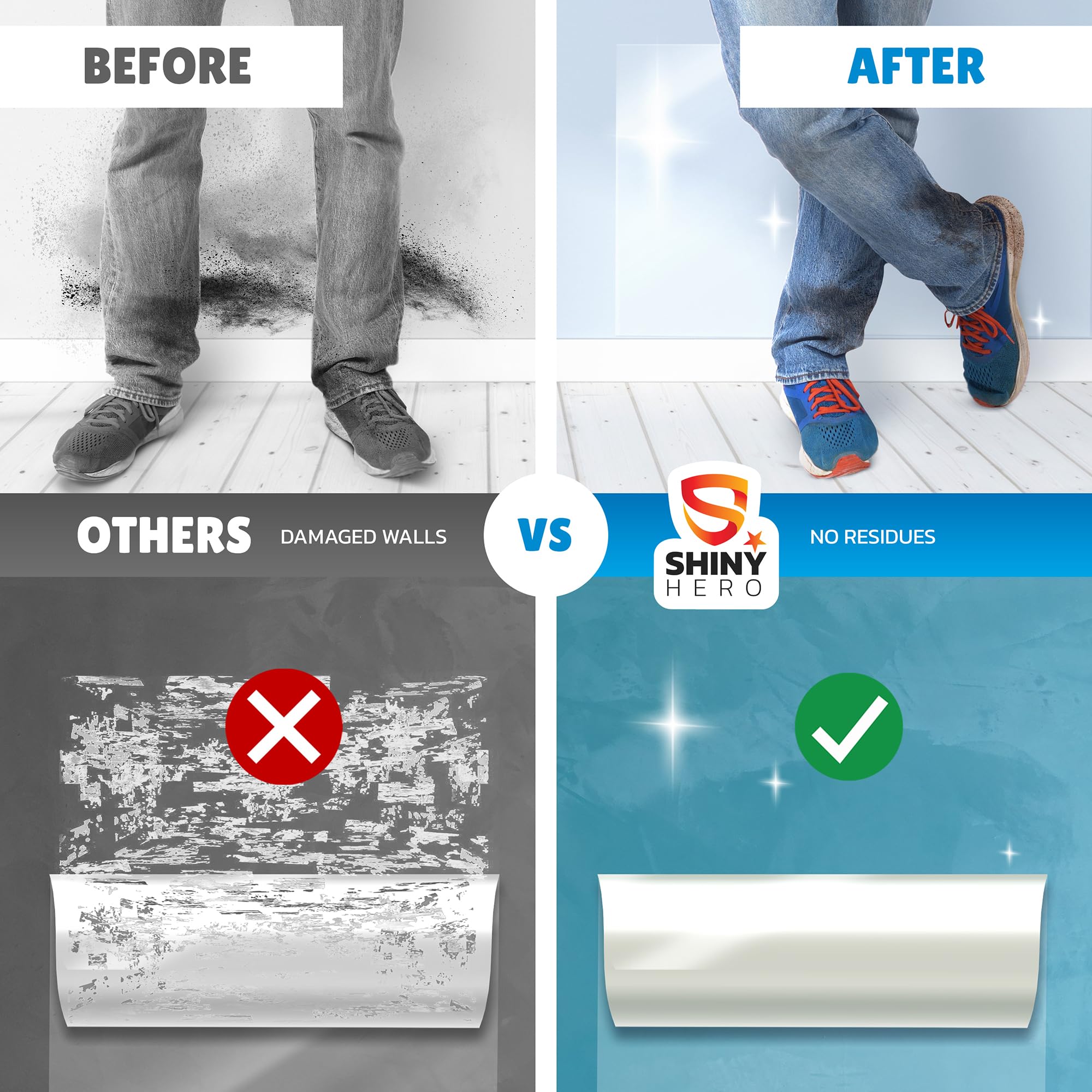 Shiny Hero waterproof and oil-proof film preserves walls and furniture.