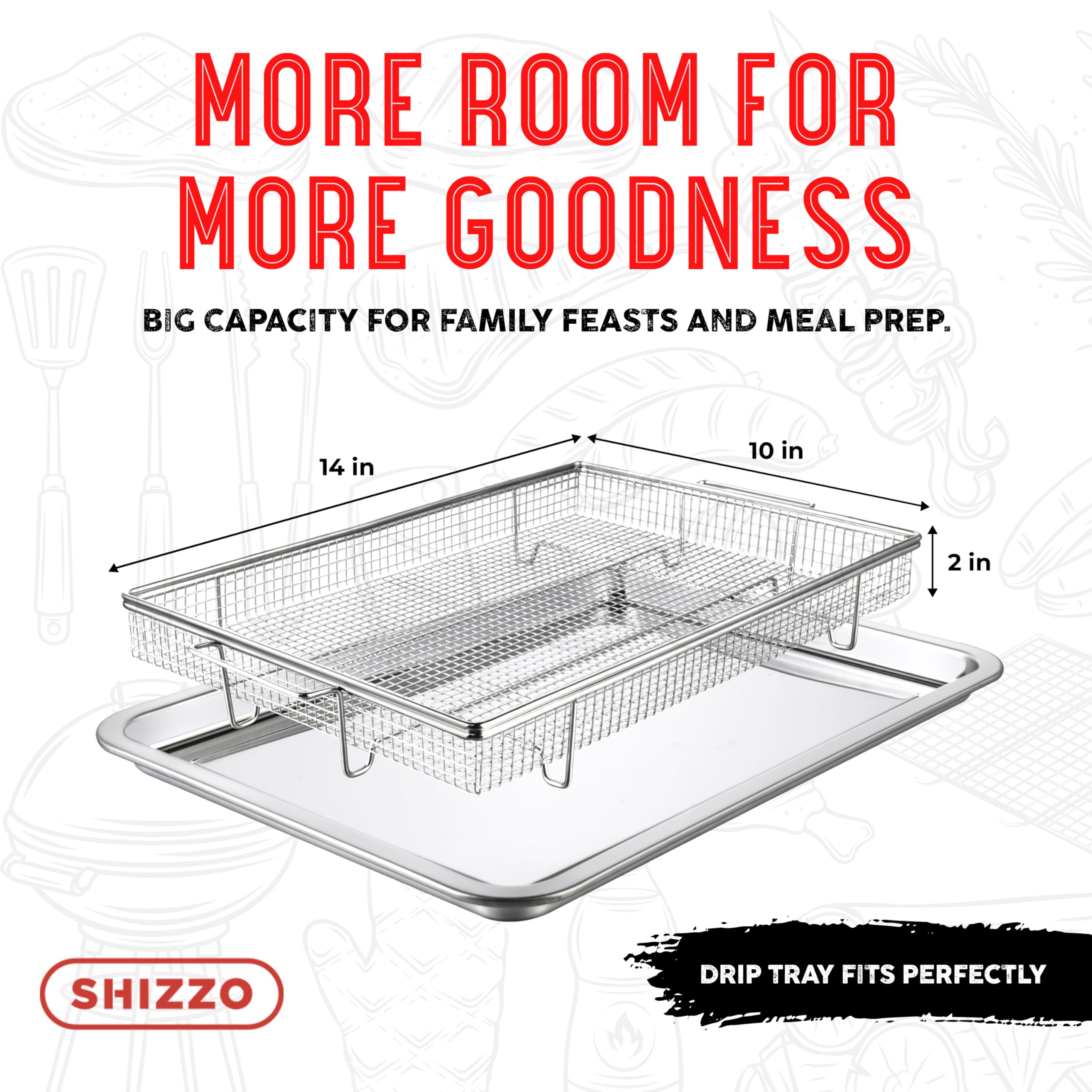 Shizzo parchment papers keep foods from sticking for easy cleanup.