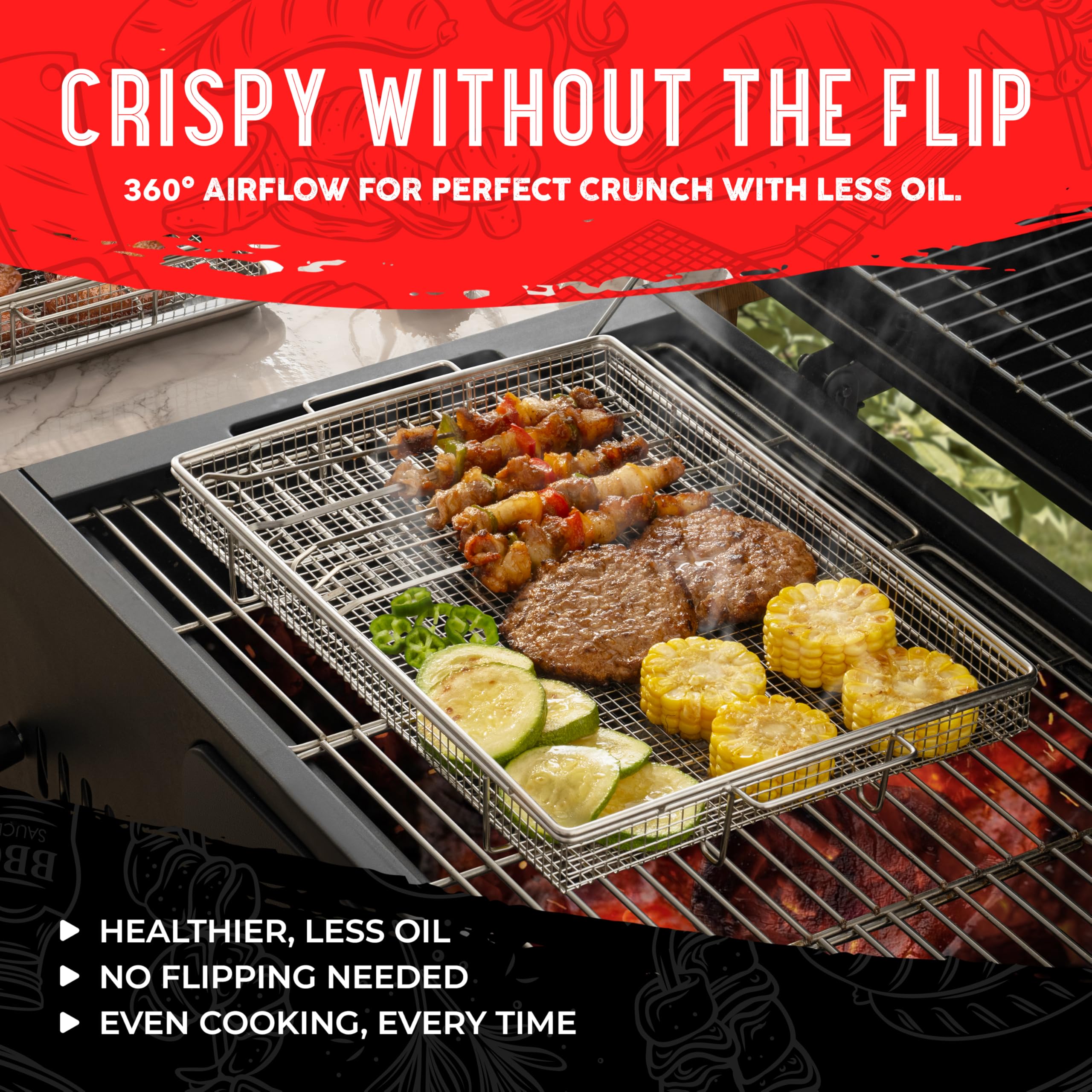 Shizzo food tongs for flipping and serving crispy bites.