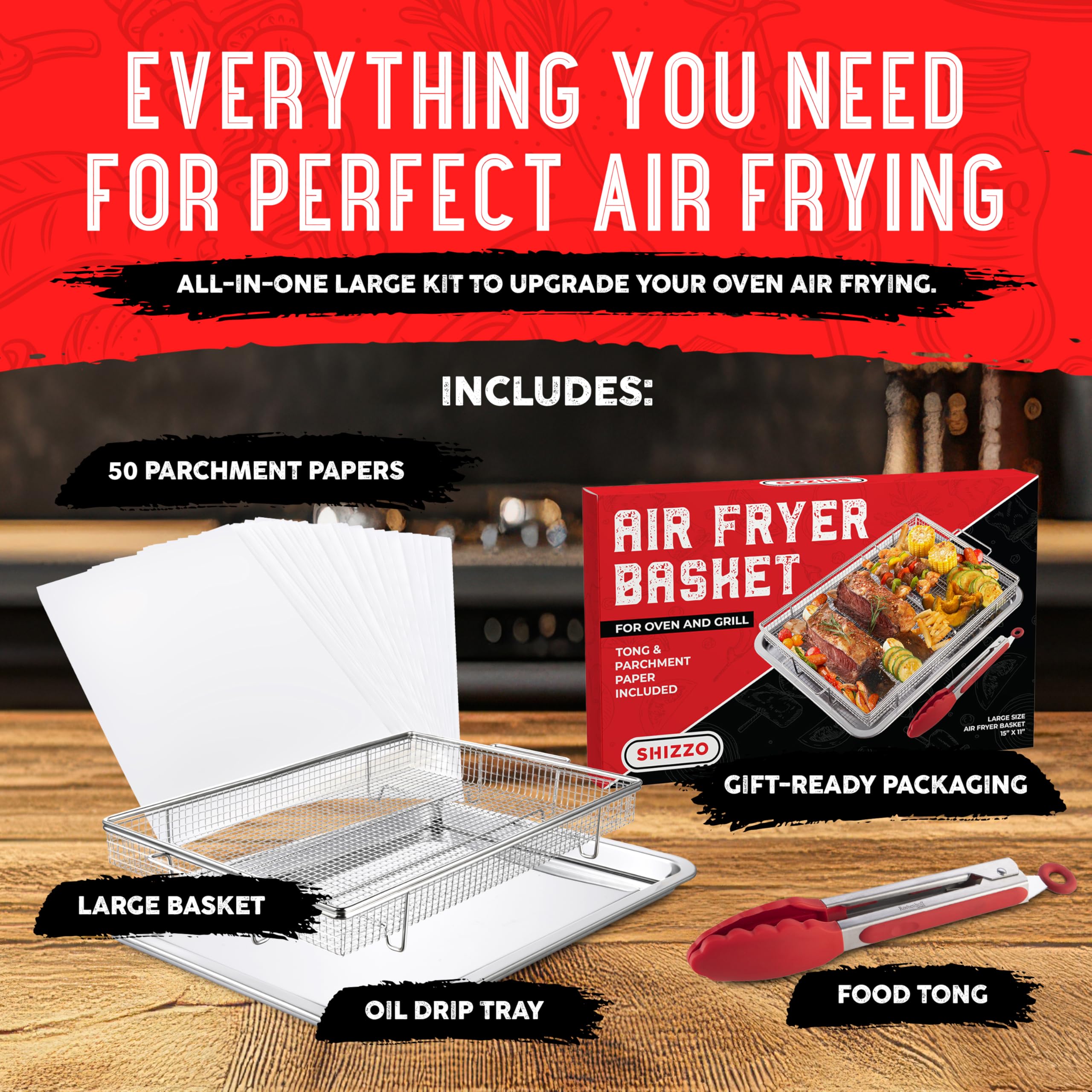 Shizzo large-capacity baking tray enables cooking multiple servings at once.
