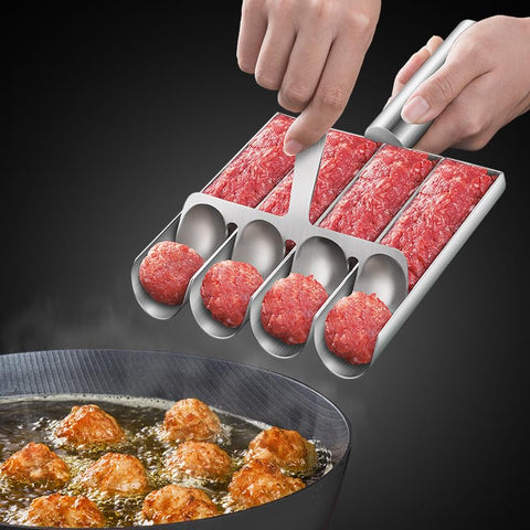 shofilt 304 stainless steel meatball maker showing smooth non-stick surface for easy release