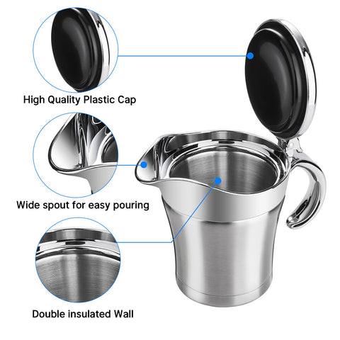 Shofilt satin finish gravy server adds sleek style to festive tables.