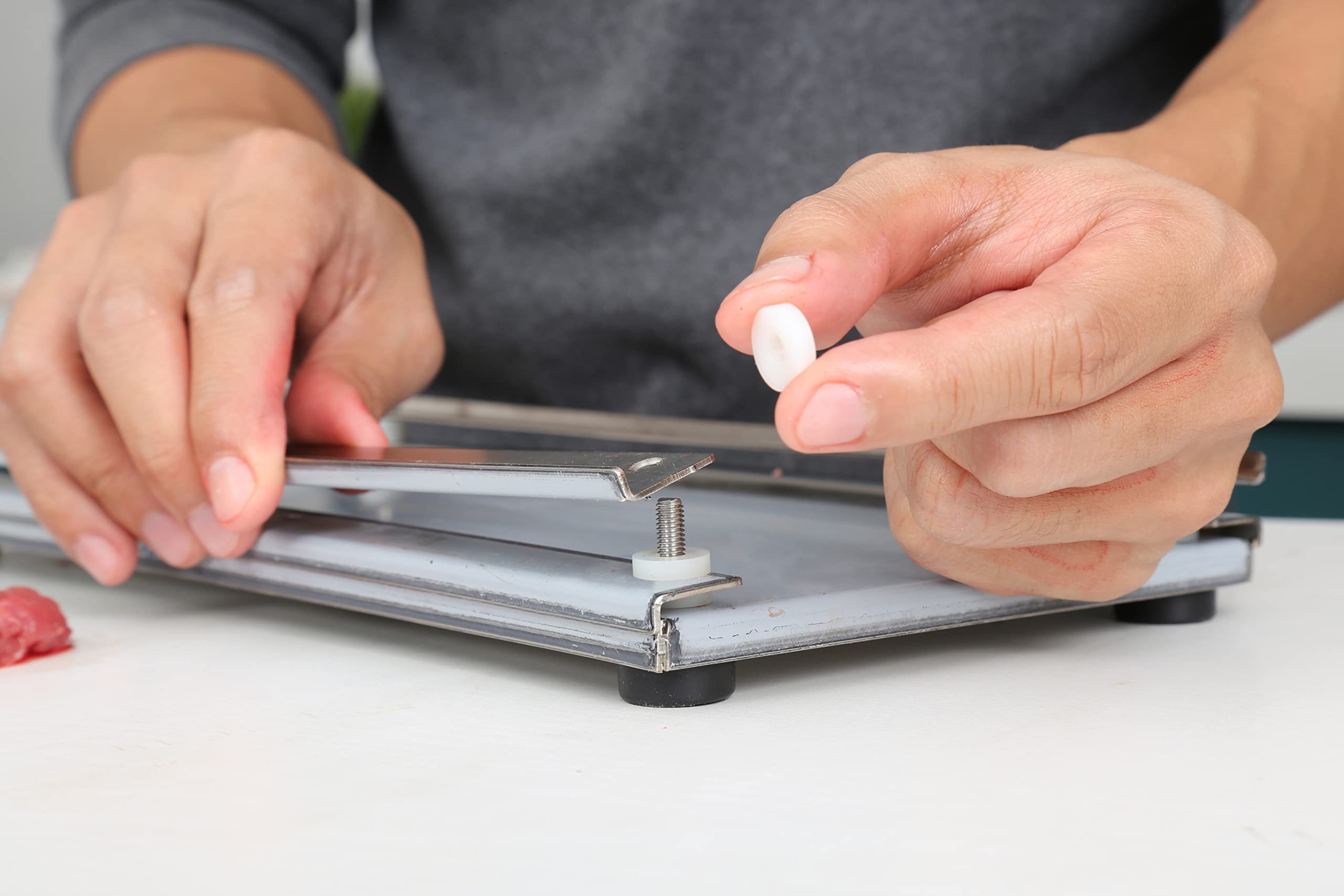 Shop-Ezy slip-resistant base keeps board steady during slicing