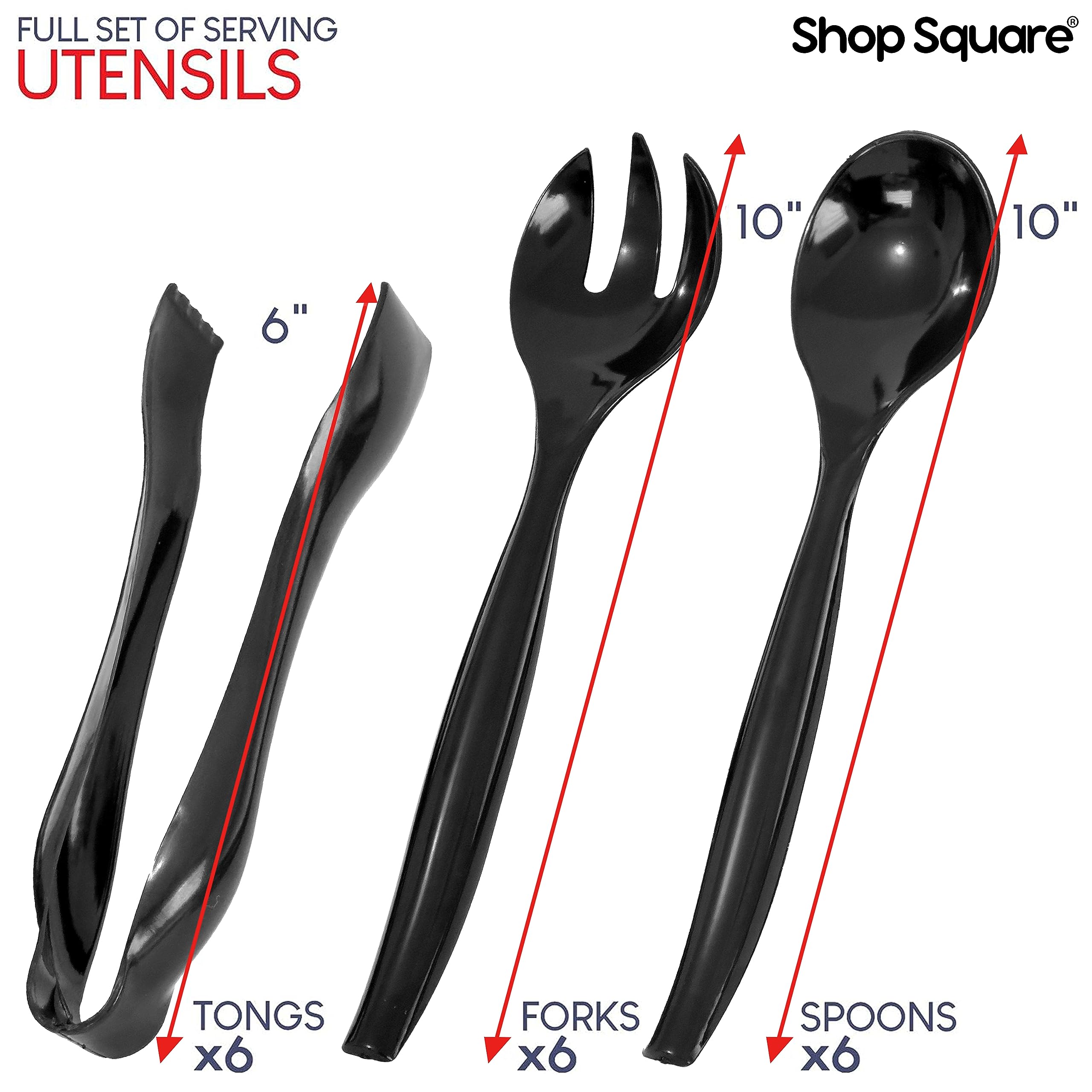 Shop Square 6-inch tongs closeup for precise servings.