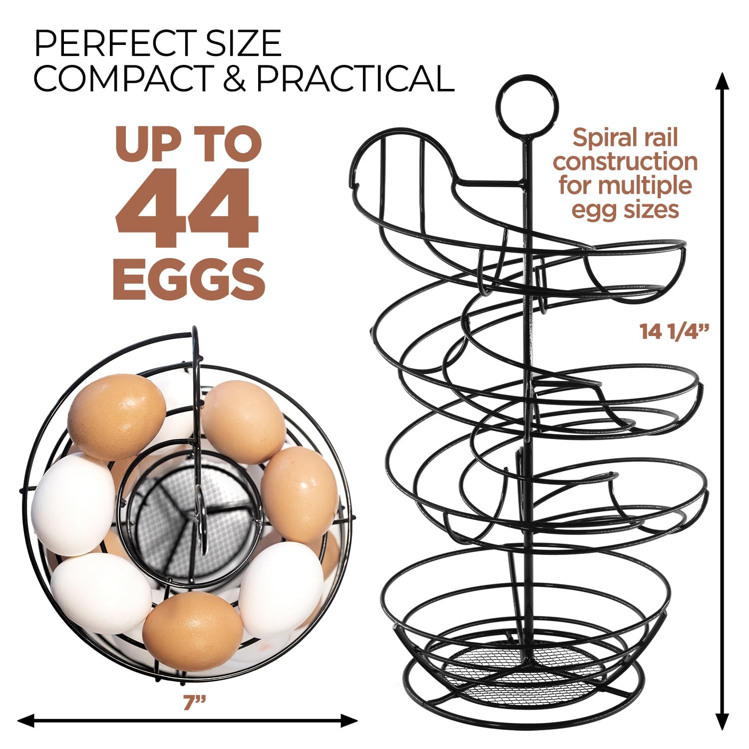 Shop Square Fresh Egg Holder Countertop spiral design demonstrates easy access to eggs.