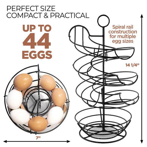 Shop Square Fresh Egg Holder Countertop spiral design demonstrates easy access to eggs.