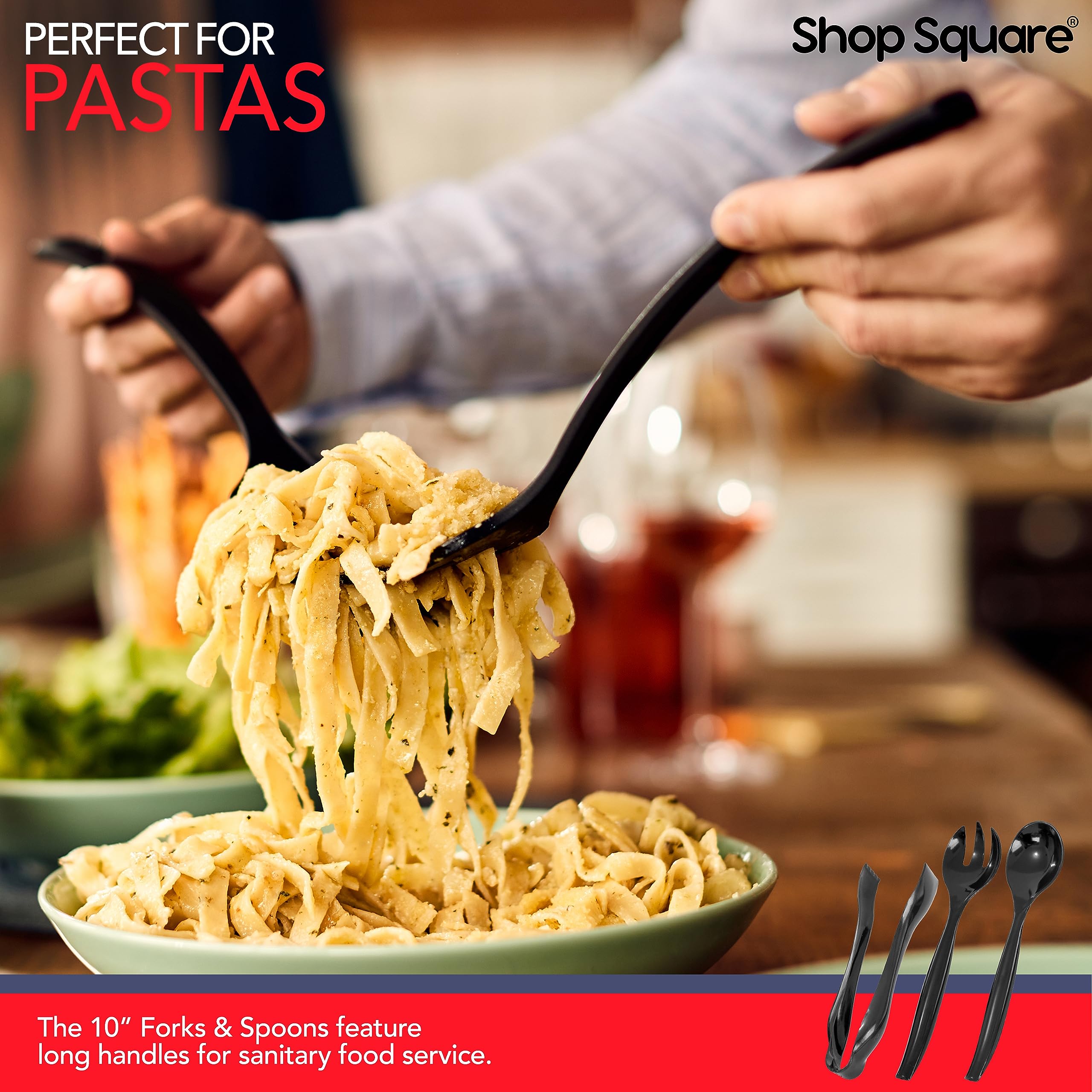 Shop Square BPA-free utensils support easy cleanup after events.