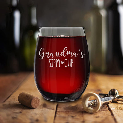 Shop4Ever Grandma's versatile glass is ideal for wine, water, juice, or cocktails.
