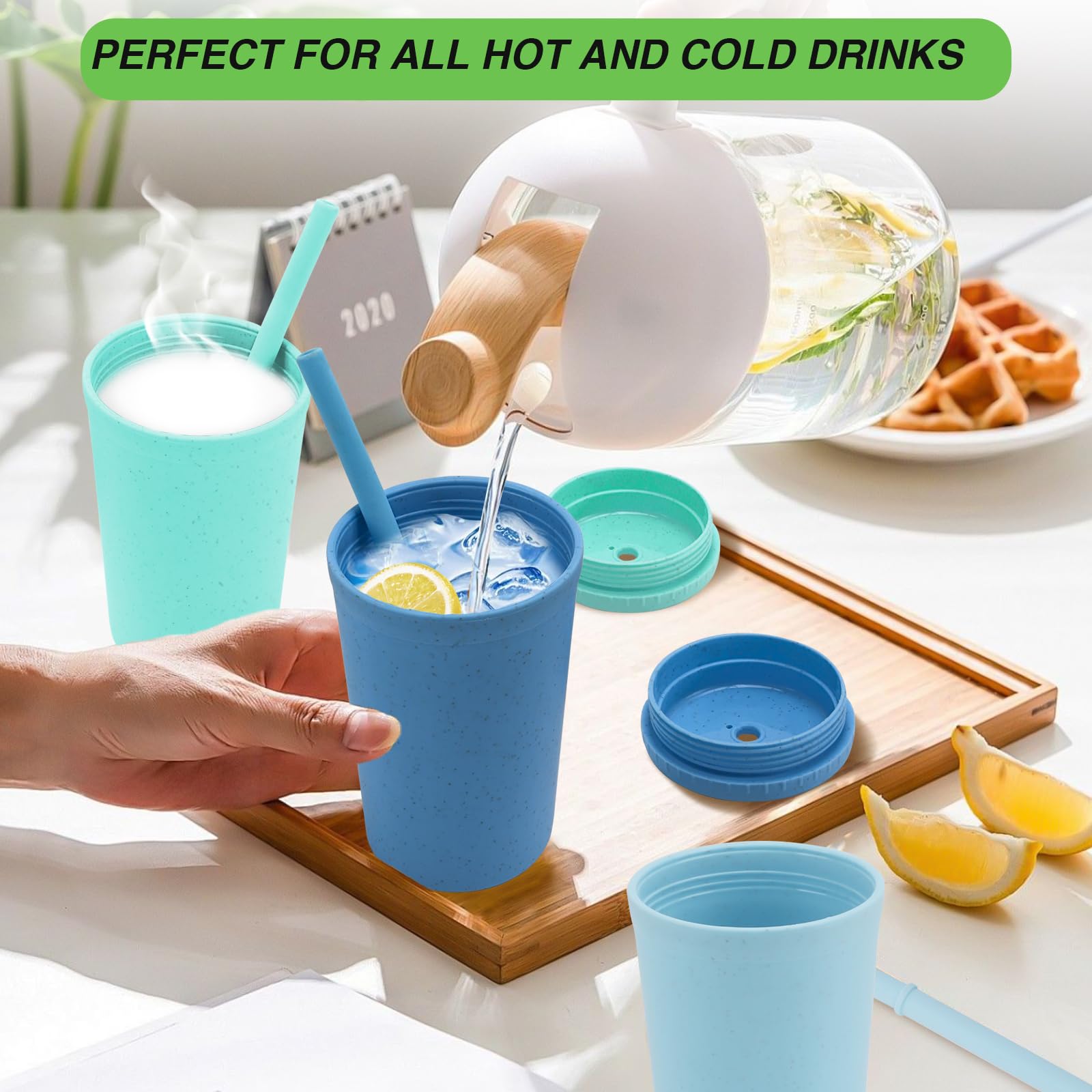 shopwithgreen unbreakable cup with stackable design for family kitchens