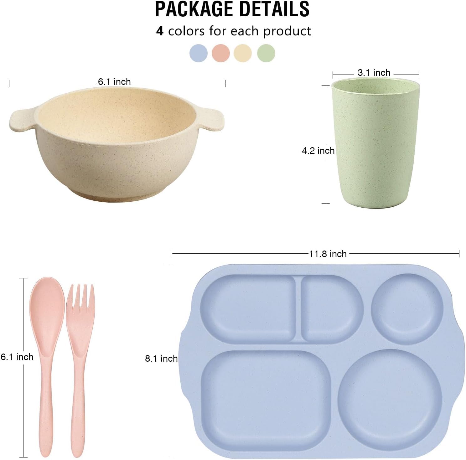 Shopwithgreen wheat straw kids bowls ideal for toddlers to dine safely