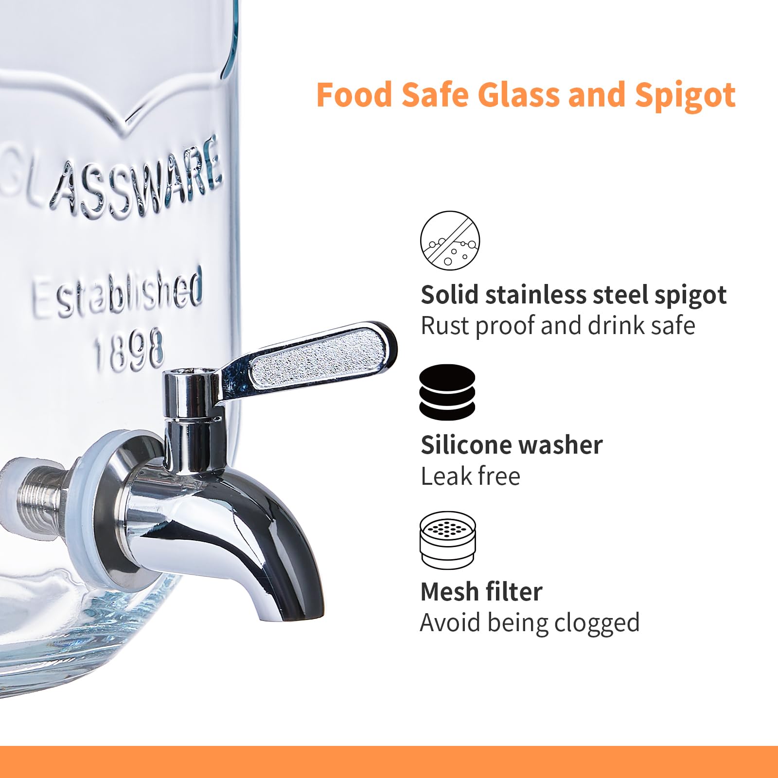 ShoreHao clear glass dispensers show drinks with a clean, attractive look