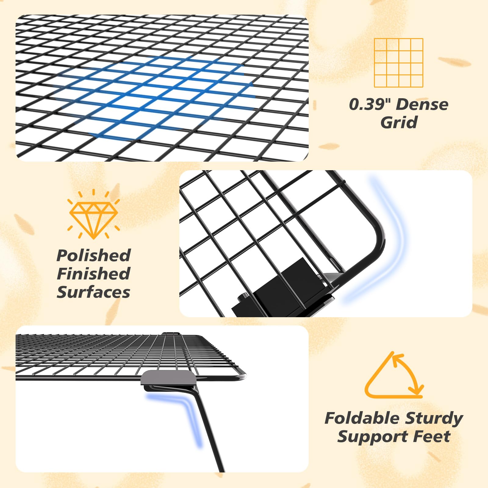SHOUNAJIA cooling rack includes parchment papers to prevent sticking
